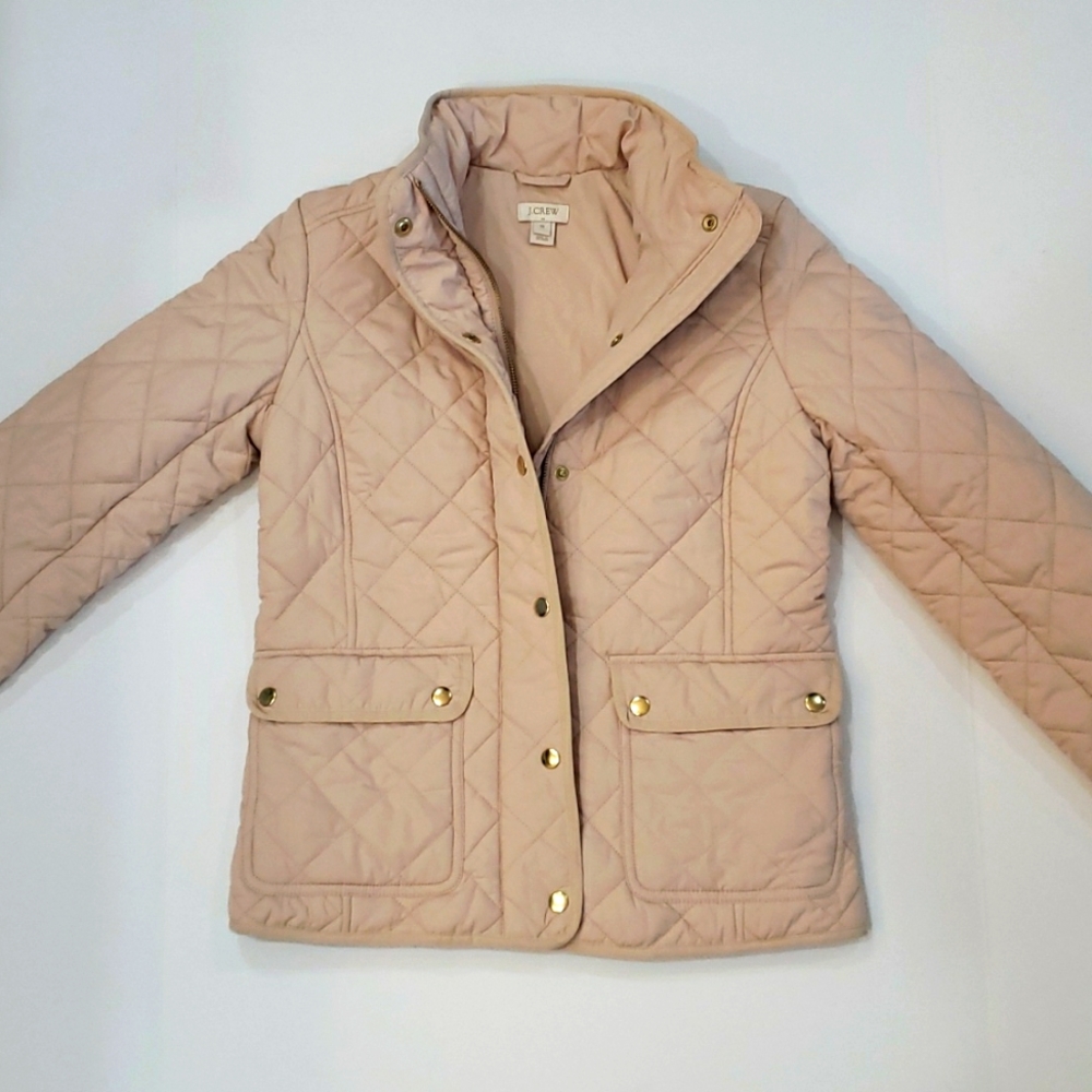 J Crew Quilted Jacket Beige XS
